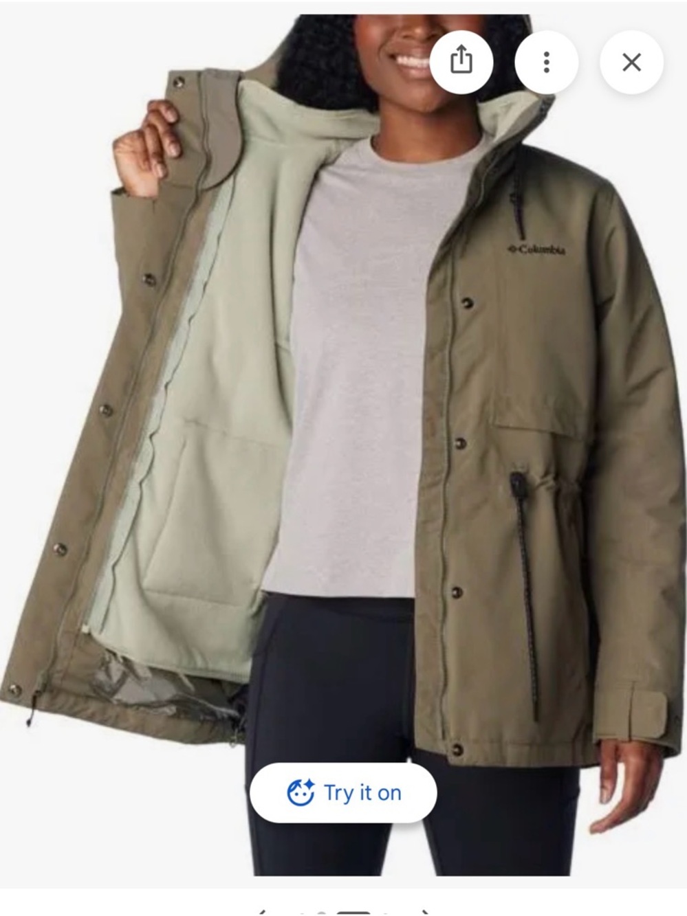 Columbia Women's Olive Green Drop Ridge Interchange Jacket 3-in-1 - Picture 4 of 12